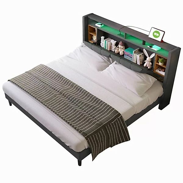 BlingBin Polsterbett Bett (Doppelbett mit LED-Beleuchtung, 140×200CM), aufl günstig online kaufen