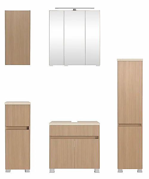 welltime Badmöbel-Set »Eixo«, Set 120 cm breit, Badmöbel mit LED-Beleuchtun günstig online kaufen