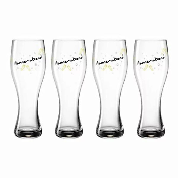 LEONARDO PRESENTE Weizenbierglas 'Männerabend' 500 ml 4er Set Biergläser tr günstig online kaufen