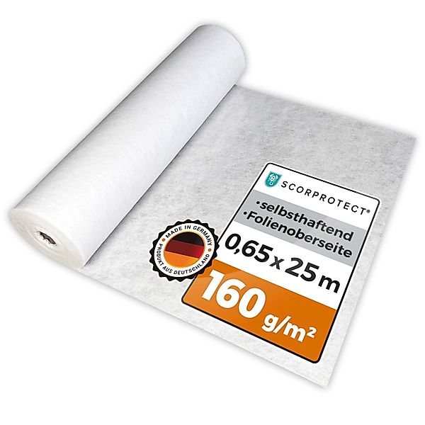Scorprotect Abdeckvlies 0,65 M X 25 M Weiß 160 G Pro M² Selbsthaftend Boden günstig online kaufen