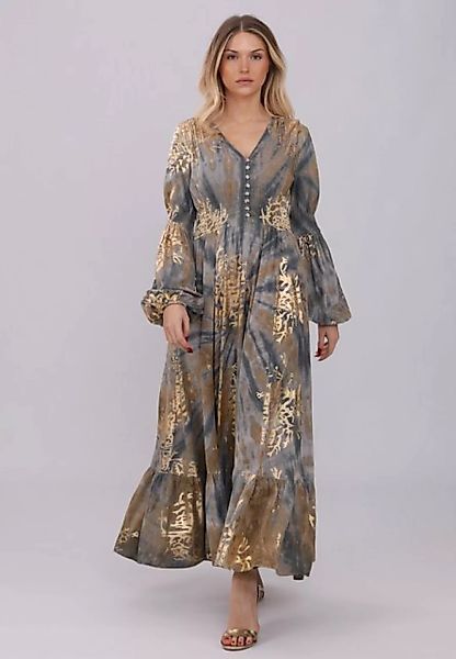 YC Fashion & Style Sommerkleid Elegantes Maxikleid in Lila mit Goldakzenten günstig online kaufen
