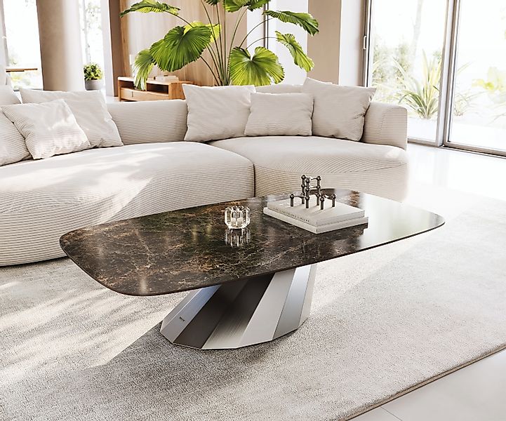 Couchtisch Edge Boot 140x80 cm Keramik Laminam® Emperador Extra Lucidato Du günstig online kaufen