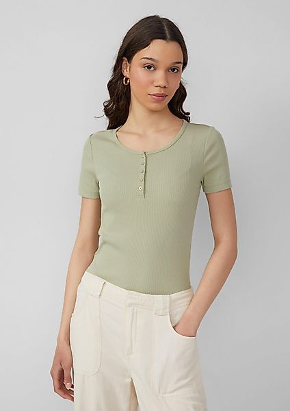 QS Kurzarmshirt T-Shirt Geripptes T-Shirt mit günstig online kaufen