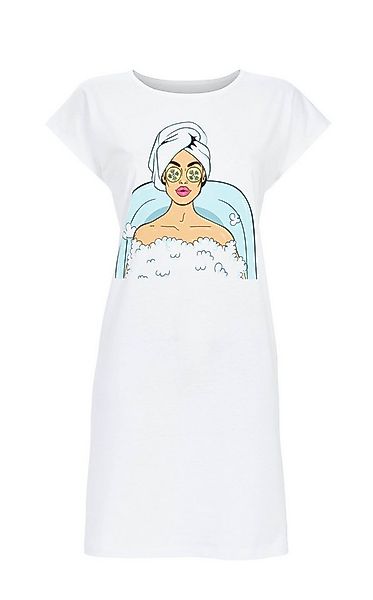 Ringella Nachthemd - Bigshirt mit Motivdruck auf weissem Fond 100% Baumwoll günstig online kaufen