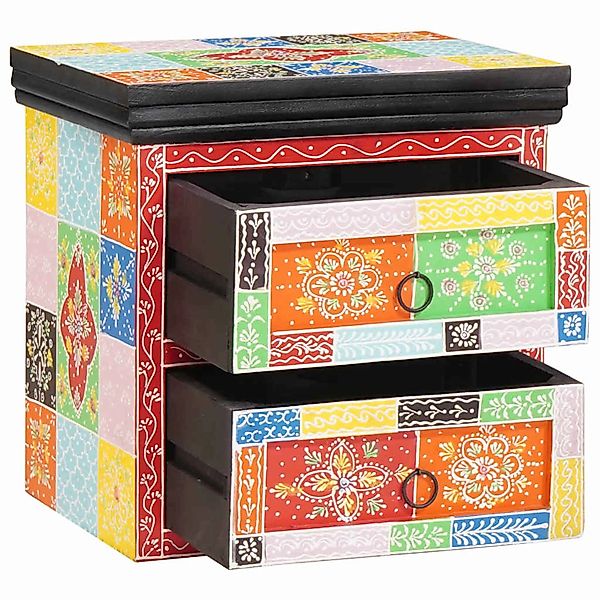 vidaXL Nachttisch Mehrfarbig 40 x 30 x 40 cm Massivholz Mango 4017588 günstig online kaufen
