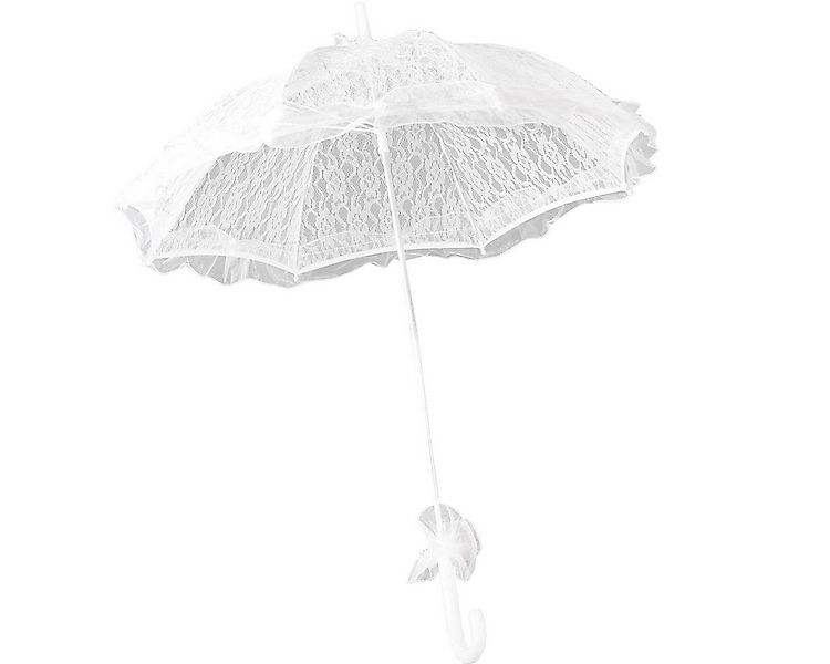 Festartikel Müller GmbH Stockregenschirm Schirm Weiß 65cm Durchmesser Hochz günstig online kaufen