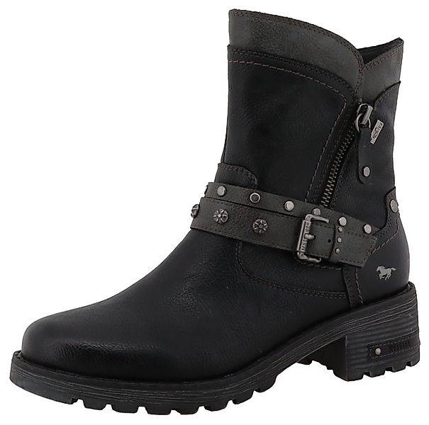 Mustang Shoes Haukea Winterboots Biker Boots mit Blockabsatz und TEX-Membra günstig online kaufen