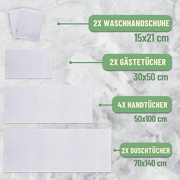 NatureMark Handtuch Set 10 tlg. Frottier Handtuch-Set, 100% Baumwolle (10-S günstig online kaufen