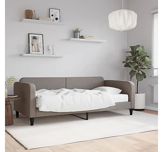 vidaXL Gästebett Gästebett Tagesbett mit Matratze Taupe 90x200 cm Stoff Bet günstig online kaufen