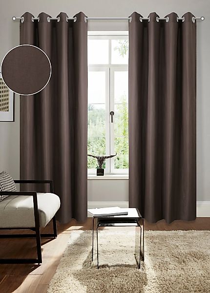 Bruno Banani Vorhang "Lagan" Ösen 2 Stk. tlg. 2-er Set, gewebt, Microfaser, günstig online kaufen