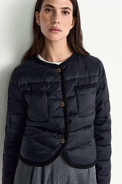 RICHROYAL Steppjacke geflochtene Saumabschlüsse, gerader Schnitt, günstig online kaufen