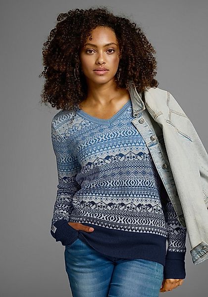 KangaROOS Jacquardpullover im Norweger-Muster mit kleinen Kängurus günstig online kaufen