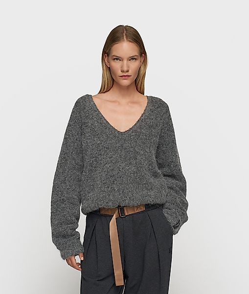 10DAYS Rundhalspullover pleat hairy knit sweater günstig online kaufen