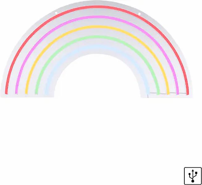 JUST LIGHT LED Wandleuchte »NEON-RAINB«, 1 flammig, Leuchtmittel LED-Board günstig online kaufen