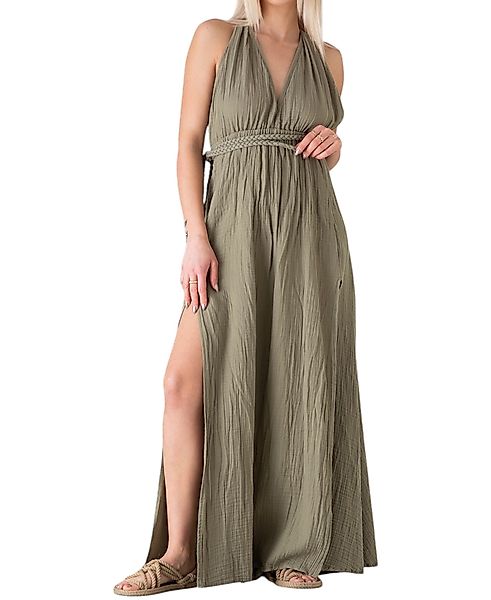WENOR Sommerkleid mit V-Ausschnitt Bindegürtel & günstig online kaufen