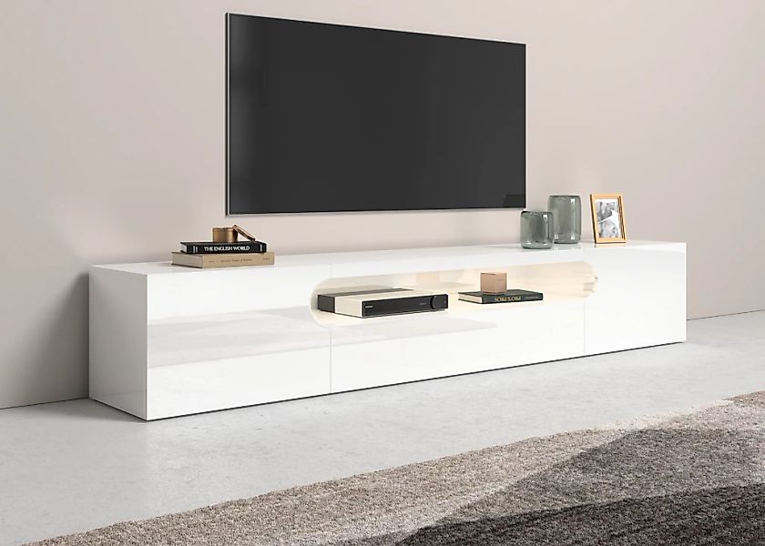Home affaire Lowboard "REAL TV-Möbel, 240 cm breit, 40/60 cm hoch, Hochglan günstig online kaufen