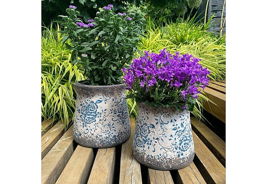 K&L Wall Art Übertopf Beton Blumentopf Shabby Chic Übertöpfe Landhaus Pflan günstig online kaufen