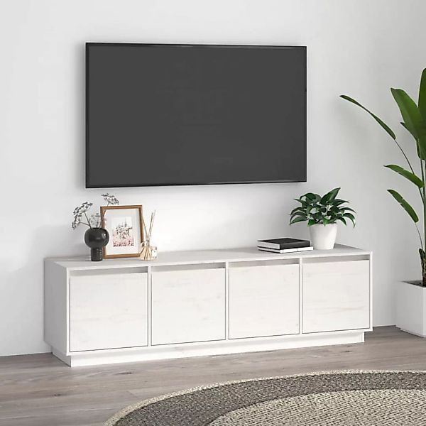 Vidaxl Tv-schrank Weiß 156x37x45 Cm Massivholz Kiefer günstig online kaufen