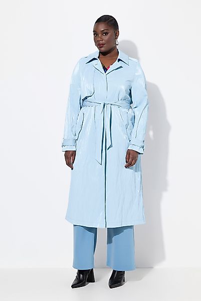 Ulla Popken Wintermantel Trenchcoat Metallic-Effekt A-Linie günstig online kaufen