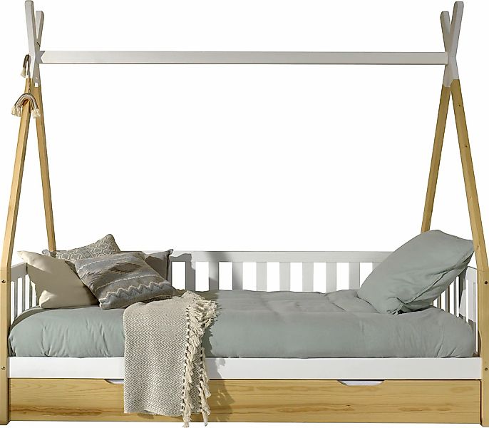 Vipack Kinderbett "Tipi, mit Querstange in Zelt-Optik, Kiefer massiv", (B/H günstig online kaufen