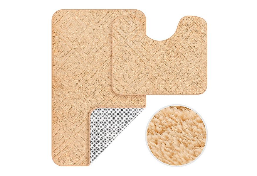 HOMELUX Badematte Badgarnitur 2-teilig mit Ausschnitt, weich & rutschfest, günstig online kaufen