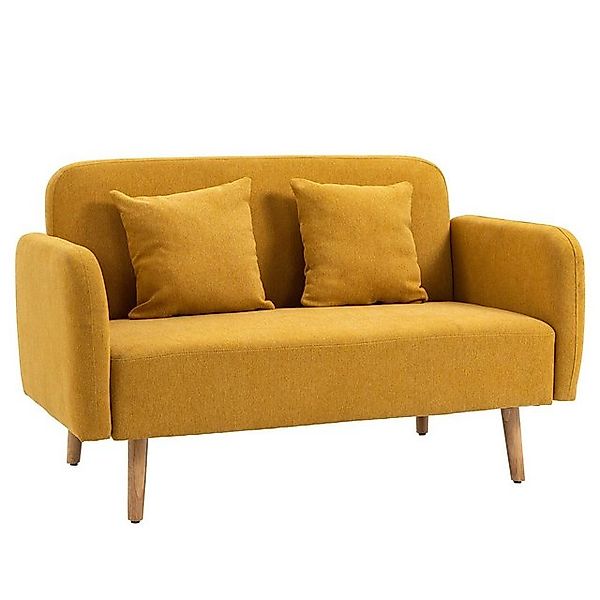HOMCOM 2-Sitzer Doppelsofa mit Kissen und Anti-Rutsch Beinen günstig online kaufen