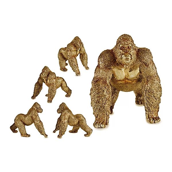 Deko-figur Gorilla Golden Harz (30 X 35 X 44 Cm) günstig online kaufen