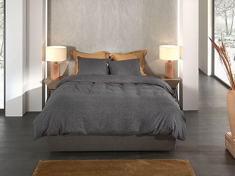 Heckett & Lane Bettwäsche "Franela" 2 Stk. tlg. Uni Design, hochwertiges Fl günstig online kaufen