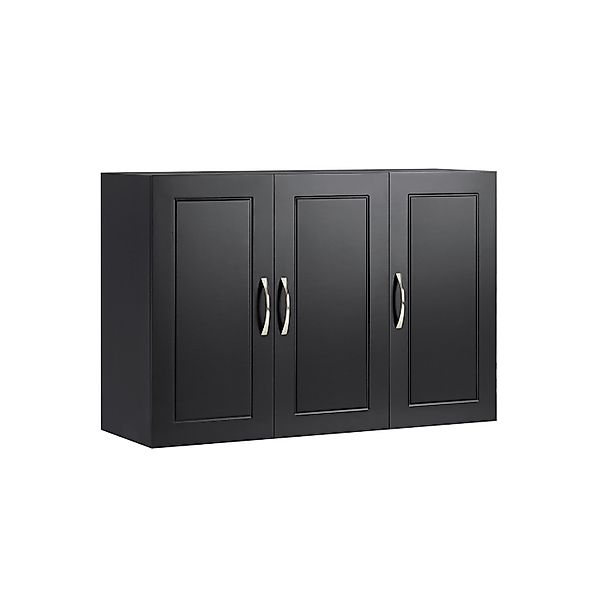 SoBuy Hängeschrank mit Drei Türen Wandschrank Badmöbel Schwarz FRG231-L-SCH günstig online kaufen