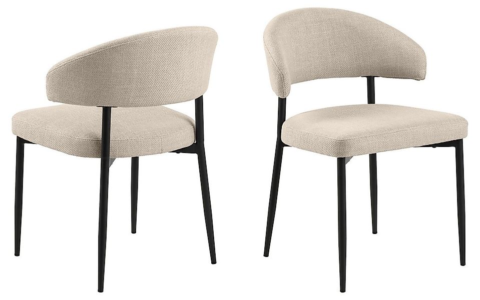 freiraum Polsterstuhl Edina (2er-Set), (2er-Set) in Beige, Polyester,Stahl günstig online kaufen