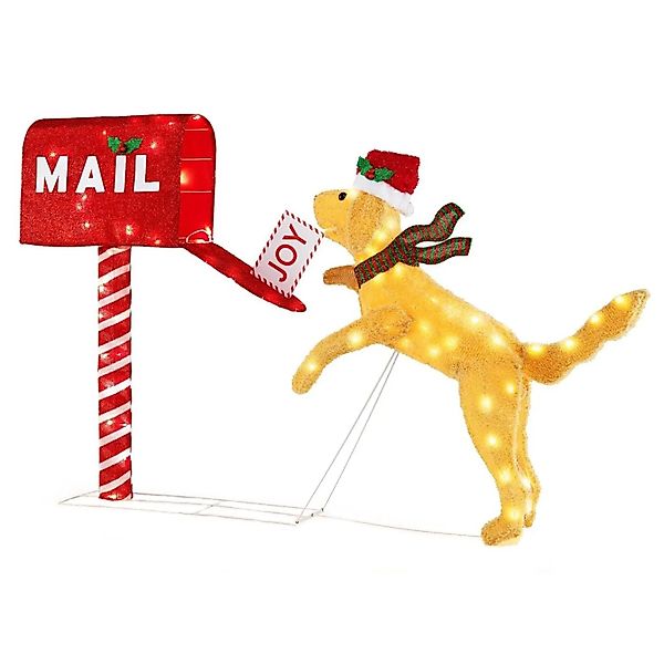 Costway Weihnachtsdackel mit Briefkasten&20 Leds 108cm Weihnachtsdeko günstig online kaufen
