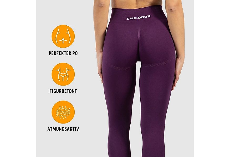 Smilodox Leggings Cetrina, Push Up Scrunch Leggings mit Schriftzug Fitness günstig online kaufen