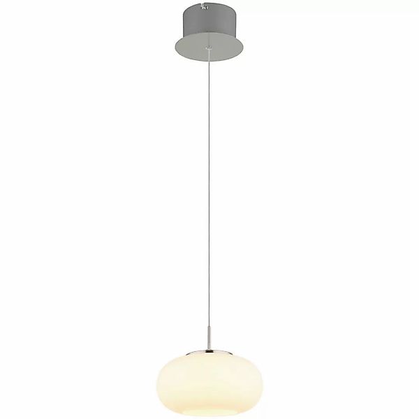 GLOBO LED-Pendelleuchte nickel matt Opal transparent Glas Metall H/D: ca. 1 günstig online kaufen