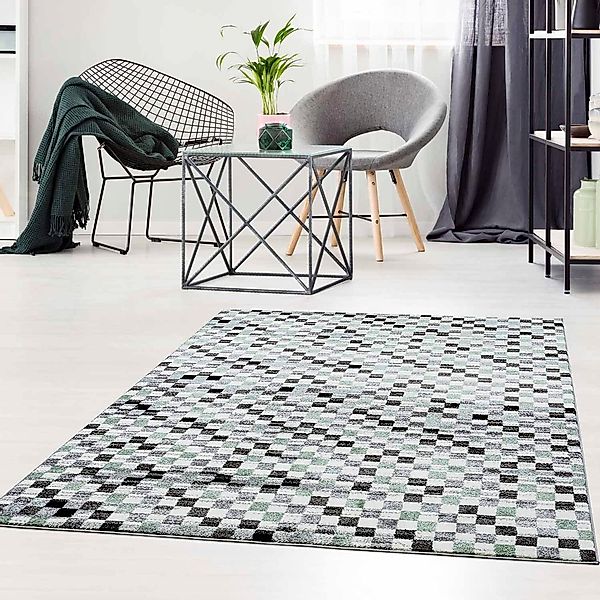 Carpet City Teppich "Moda 1141" rechteckig 11 mm Höhe Kurzflor, Karo, weich günstig online kaufen