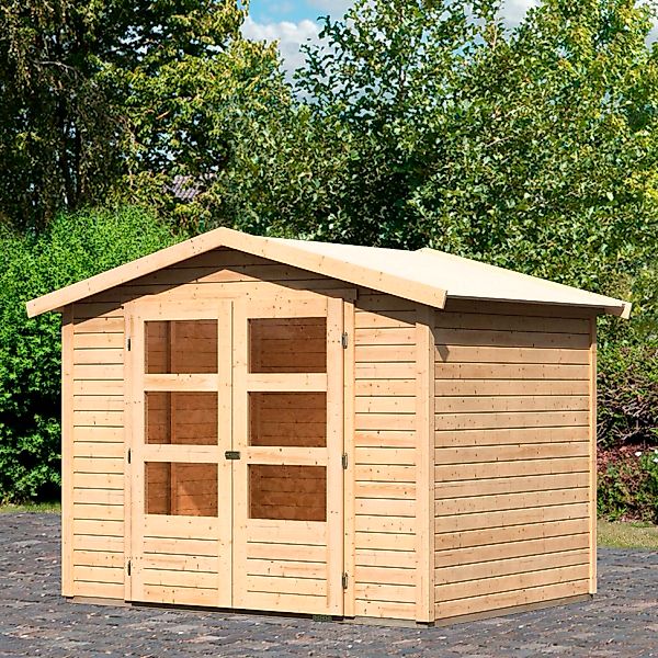 Karibu Gartenhaus "Amberg 3" anthrazit, naturbelassen oder terragrau günstig online kaufen