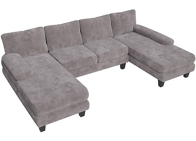HOMALL Ecksofa U-förmiges Sofa, abnehmbar, 292cm*138cm*86cm, mit 4 Kissen., günstig online kaufen