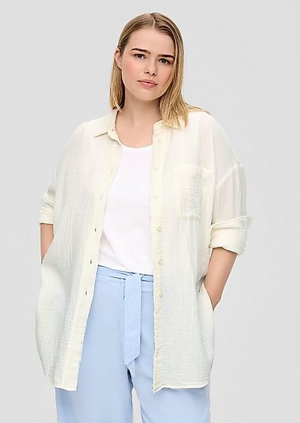 s.Oliver Langarmbluse Hemdbluse aus Baumwolle mit günstig online kaufen