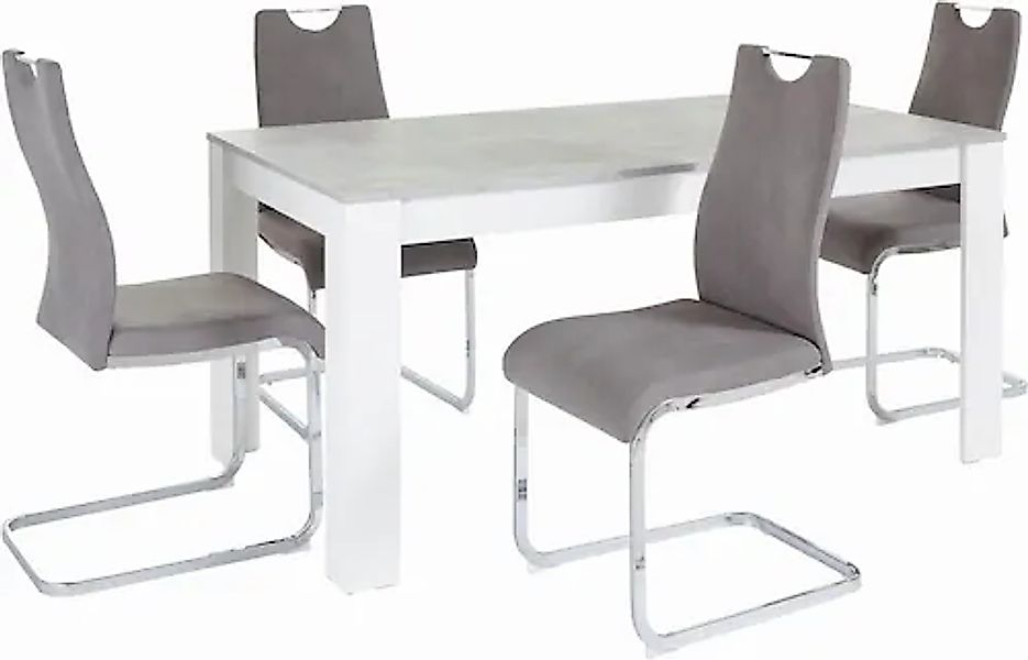 Homexperts Essgruppe »Zabona«, (Set, 5 tlg.), 4 Stühle und 1 Tisch günstig online kaufen