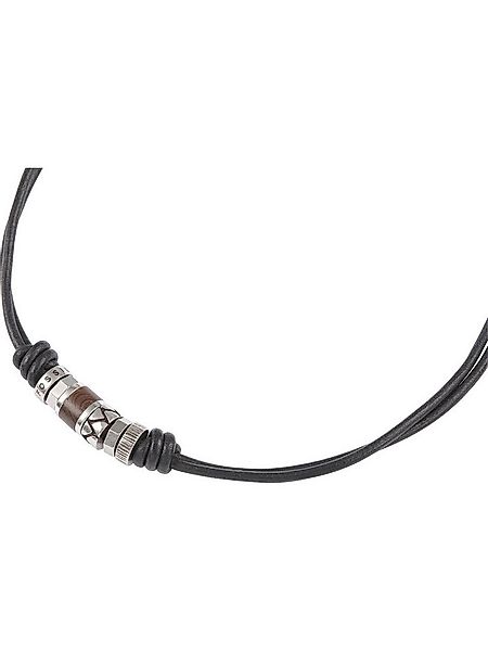 Fossil Collier Fossil Herren-Kette Edelstahl, Leder günstig online kaufen
