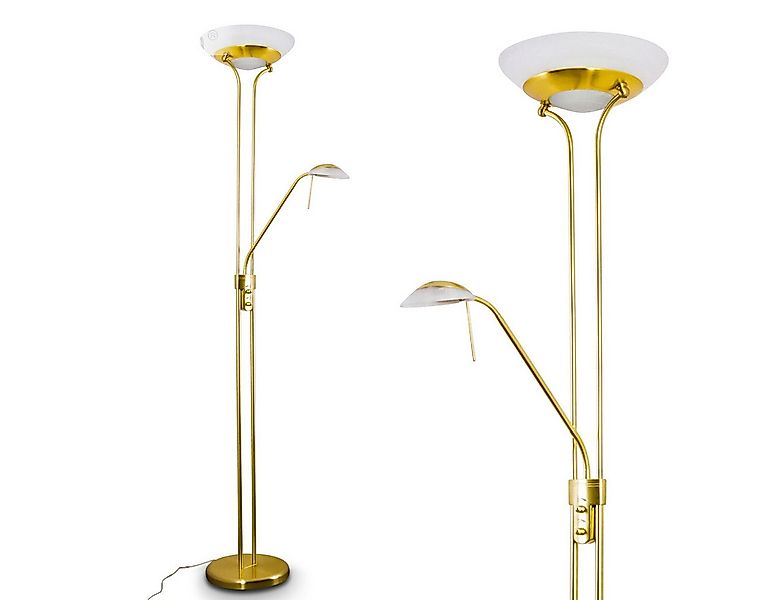 hofstein Deckenfluter »Lainate« moderne Stehleuchte aus Metall/Glas in Mess günstig online kaufen