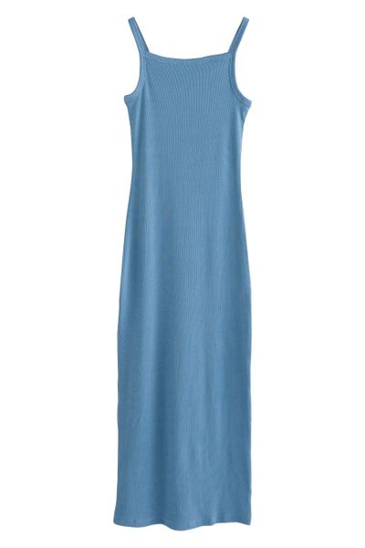 Next Trägerkleid Geripptes Maxikleid mit schmalen günstig online kaufen