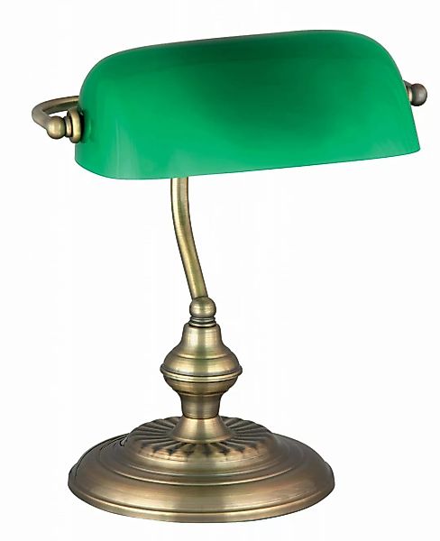 Tischleuchte Grün Bronzefarben E27 Bank günstig online kaufen