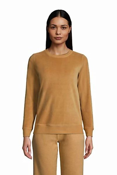 Sweatshirt aus Velours, Damen, Größe: 48-50 Normal, Beige, Baumwolle, by La günstig online kaufen