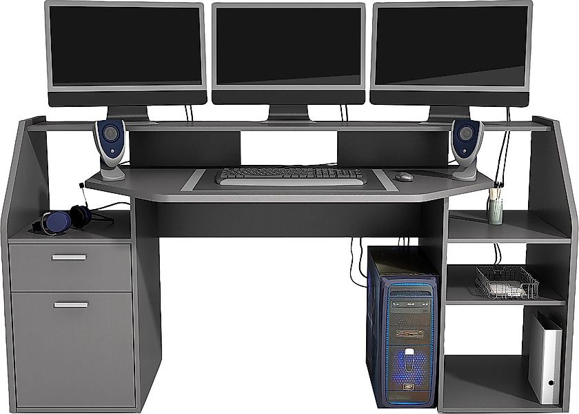 FMD Gamingtisch Zocker 1, moderner Regalschreibtisch, günstig online kaufen