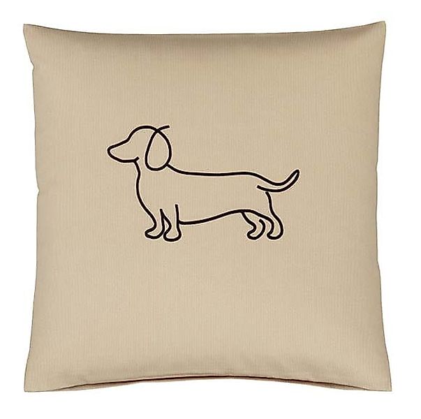 elegante Kissenbezüge WE LOVE DOGS Companion 24542 - Farbe: Schwarz-Beige - günstig online kaufen