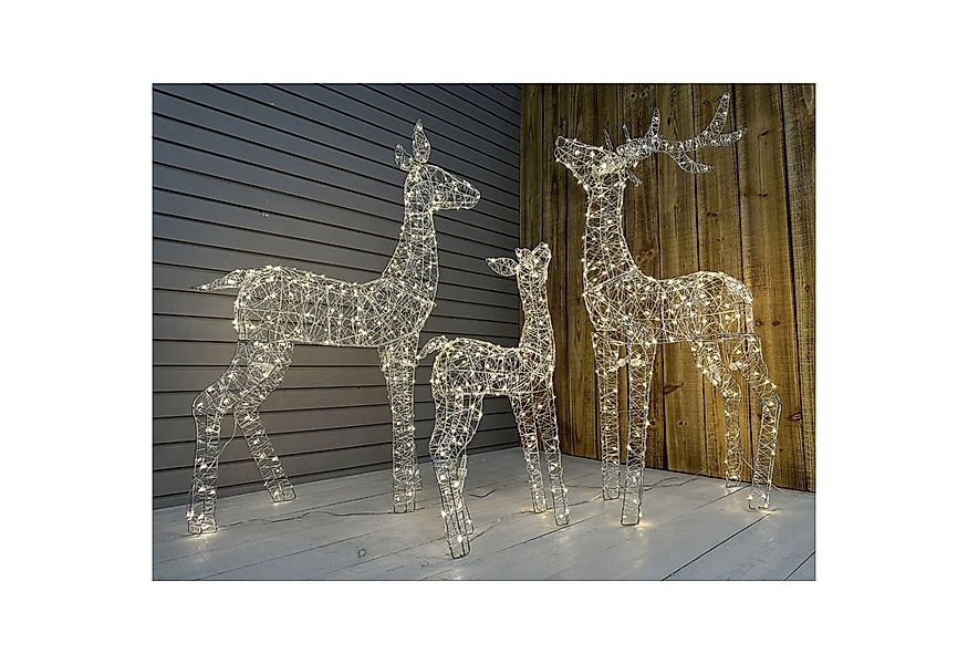 BURI Dekofigur 2x 3er Set - 6 LED Rentiere 1400 LEDs mit Timer Weihnachtsde günstig online kaufen