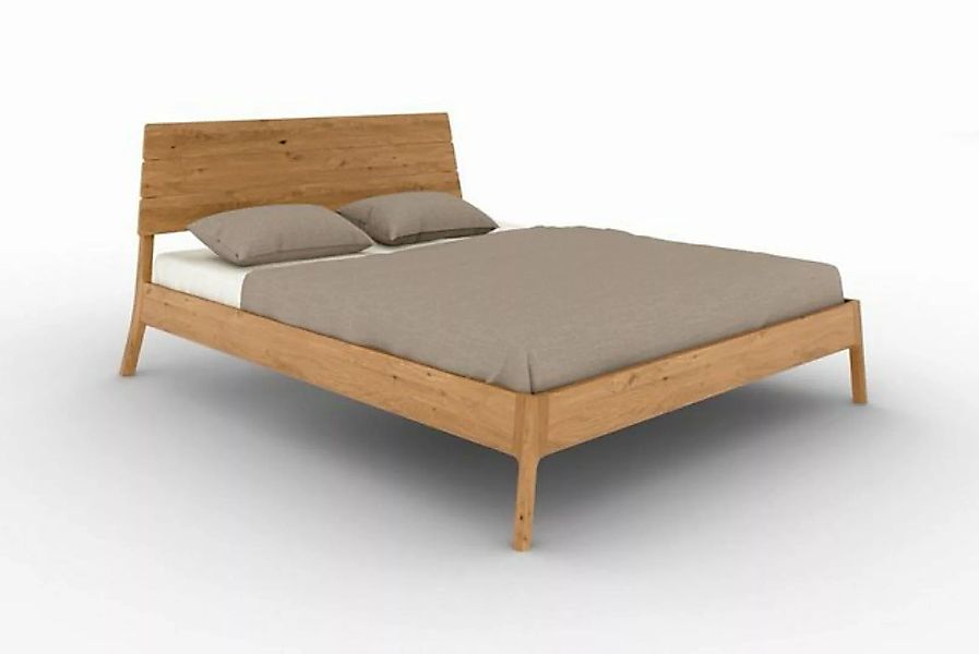 Natur24 Bett Bett Swig 1 Wildeiche massiv 180x200 mit Holzkopfteil und Holz günstig online kaufen