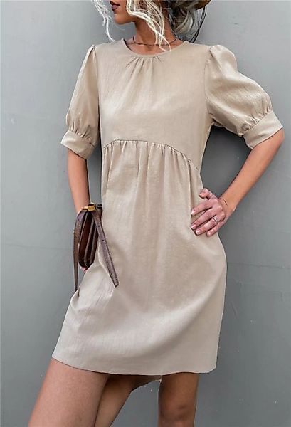 SEGUEN Sommerkleid Einfarbiges Kleid mit Rundhalsausschnitt und Knöpfen und günstig online kaufen