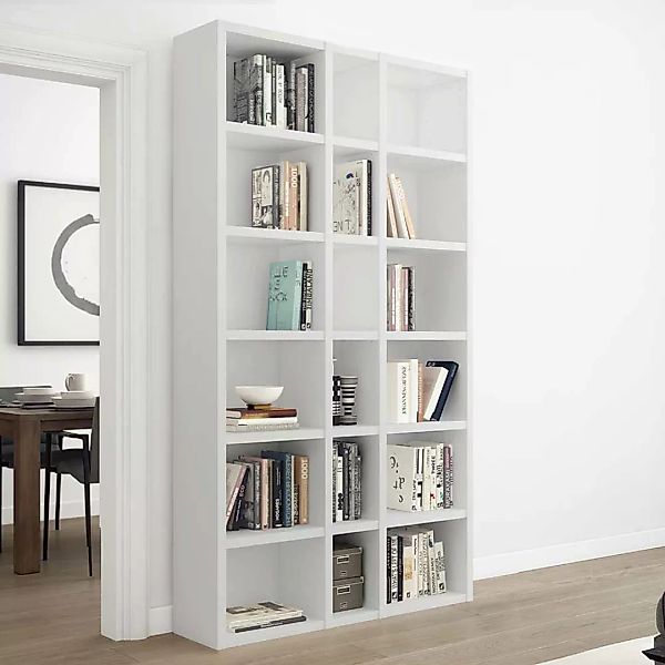 Wohnzimmerregal 120 cm breit in Weiß Made in Germany günstig online kaufen