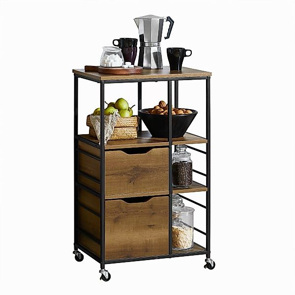 SoBuy Küchenwagen FKW111, Rollwagen, Beistelltisch, Küchenregal, günstig online kaufen